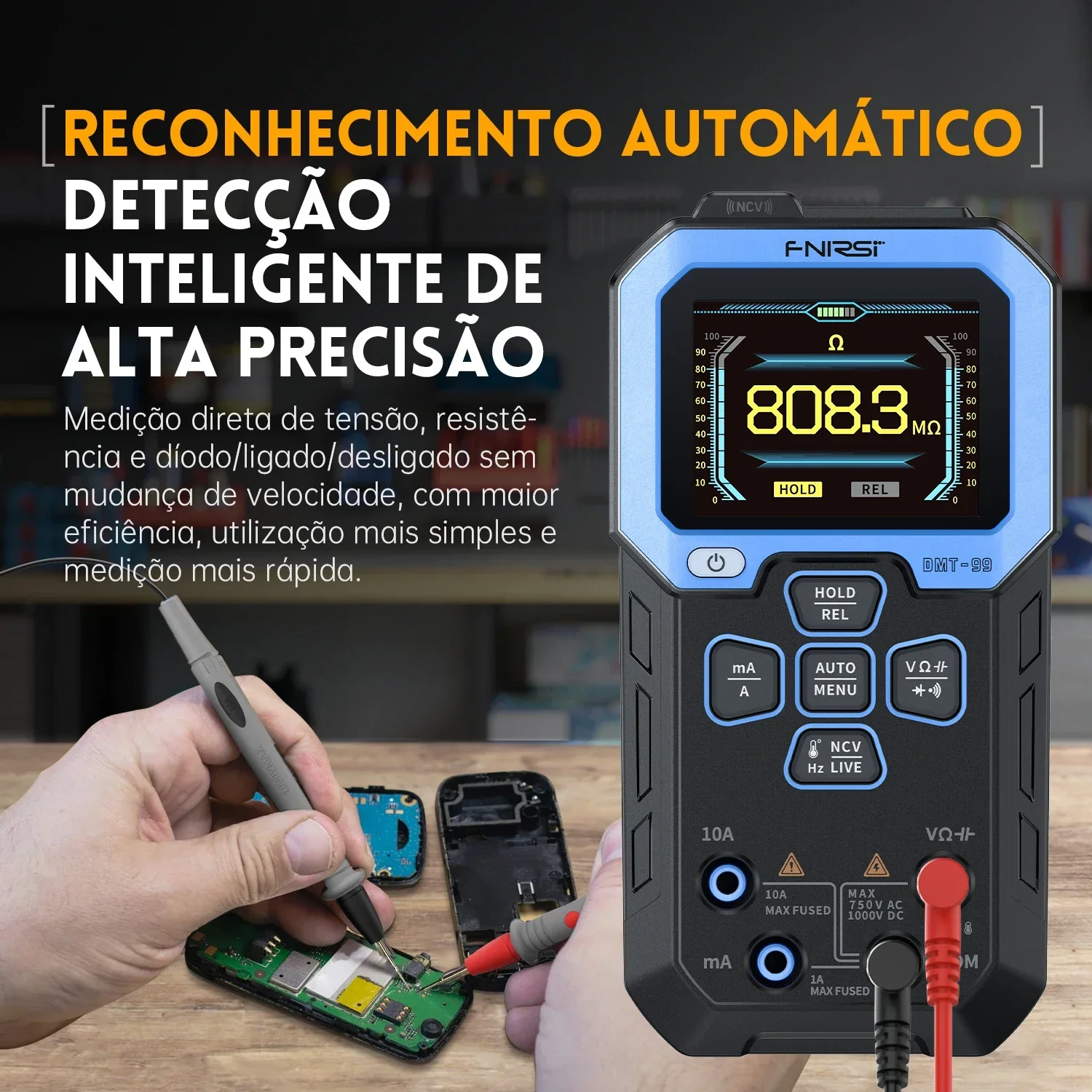 DMT-99 9999 отсчетов цифровой мультиметр-умный профессиональный тестер