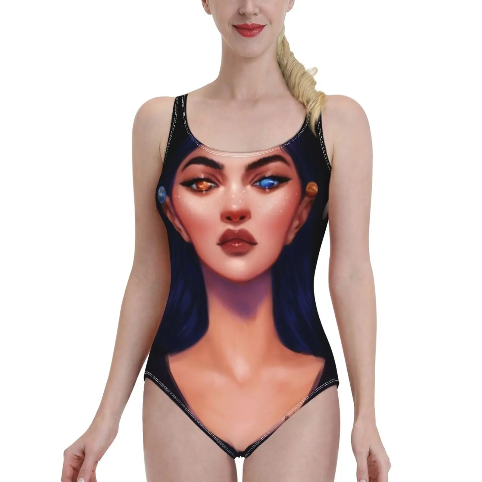 

Женский слитный купальник, сплошной купальник для женщин, женский пляжный купальник, купальный костюм, пляжная одежда, космос, феминистская...