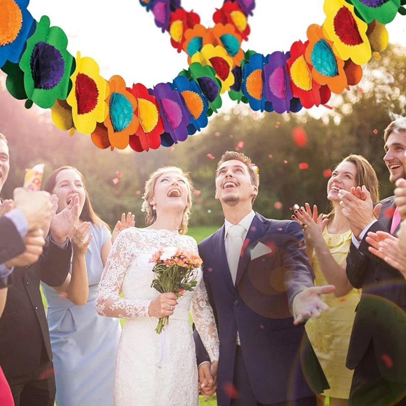 Декоративная гирлянда из бумаги Мексиканский баннер гибискуса цветочный