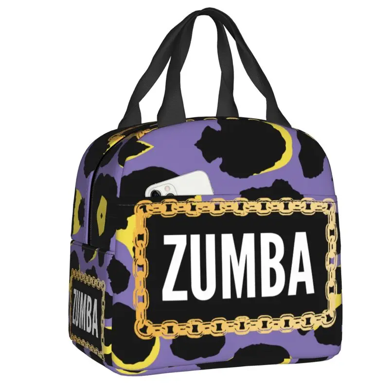 

Leopard Zumba Thermal Insulated Lunch Bags Women Dancer Dance Portable Lunch Tote for Kids School Children Storage Food Box