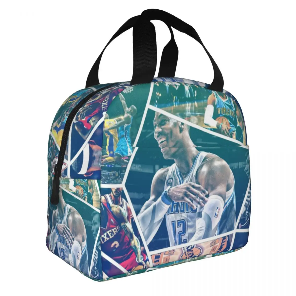 Basketball Lunch Bento Bags Portable Aluminum Foil thickened Thermal Cloth Lunch Bag for Women Men Boy