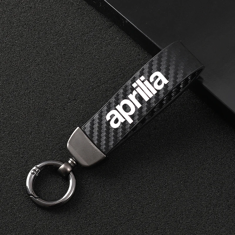 

New fashion motorcycle carbon fiber leather rope Keychain key ring For Aprilia APR GPR RS RS4 RSV4 Tuono V4