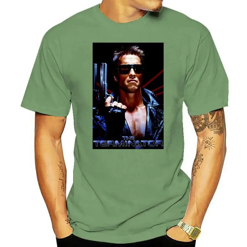 

The Terminator Movie Poster MenS T Shirt 80S Sci Fi Arnold Schwarzenegger Short-Sleeved Tee Shirt