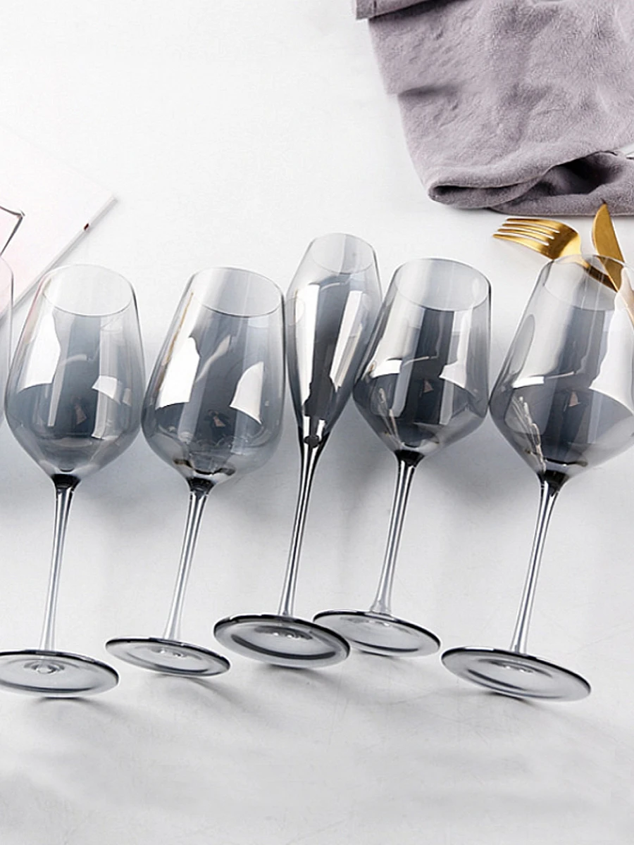 Хрустальное стекло дымчато-серый гальванический бокал косая горловина чашка для