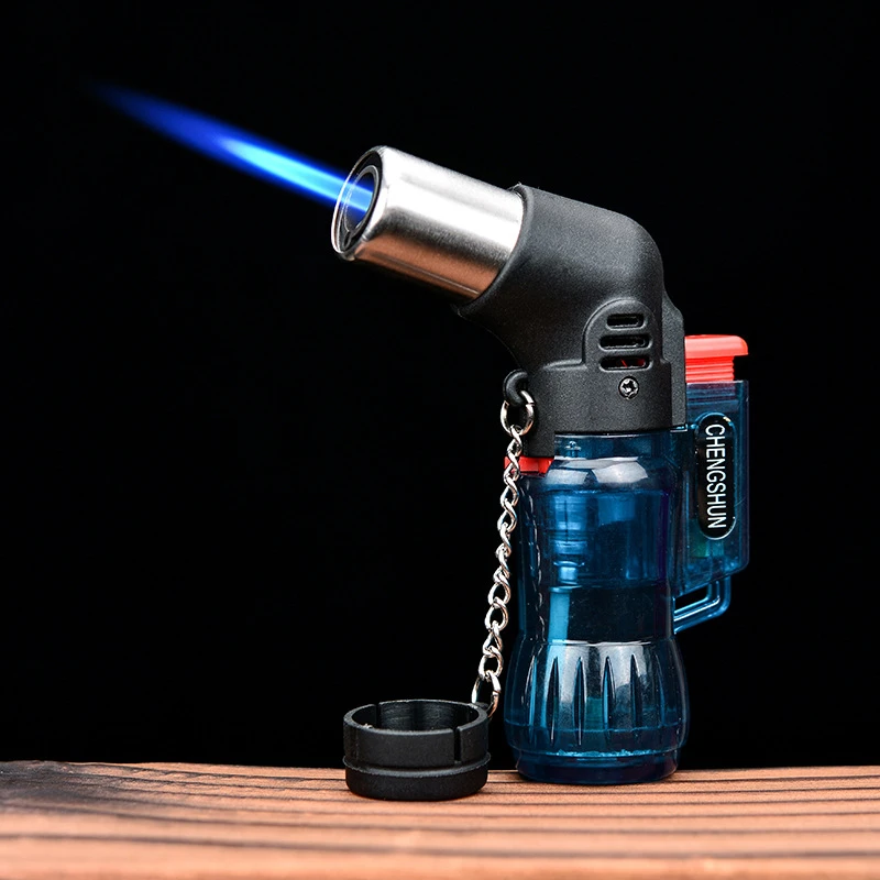 

Outdoor Visible Fuel Butane Gas Lighter Strong Fire Power Inflated Jet Lighter Blue Flame Refillable Cigarettes Pocket Lighters