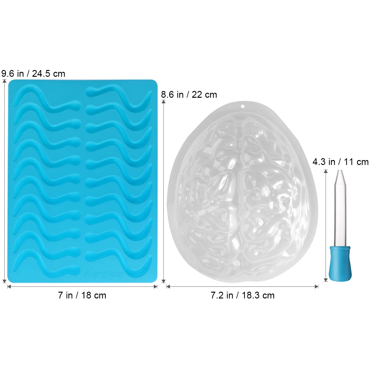 BESTONZON Хэллоуин Brain Set Gummy Worm силиконовые формы гелатин для мозга гератин