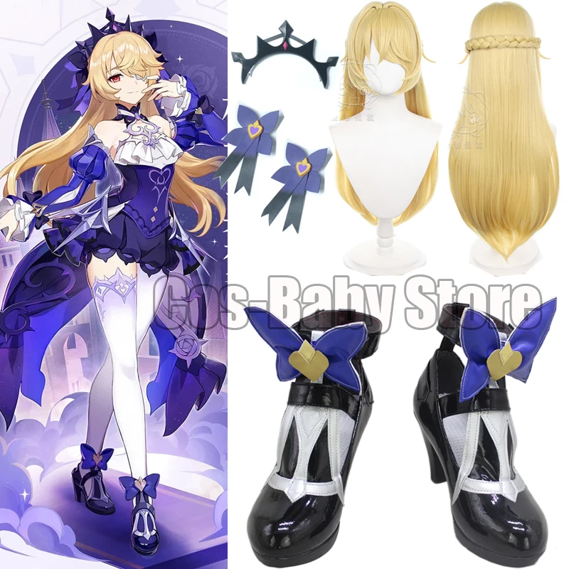 

Парик для косплея по мотивам игры Genshin Impact Fischl von Luftschloss Narfidort Lolita Shoes Fischl ролевые игры головной убор Корона реквизит парики