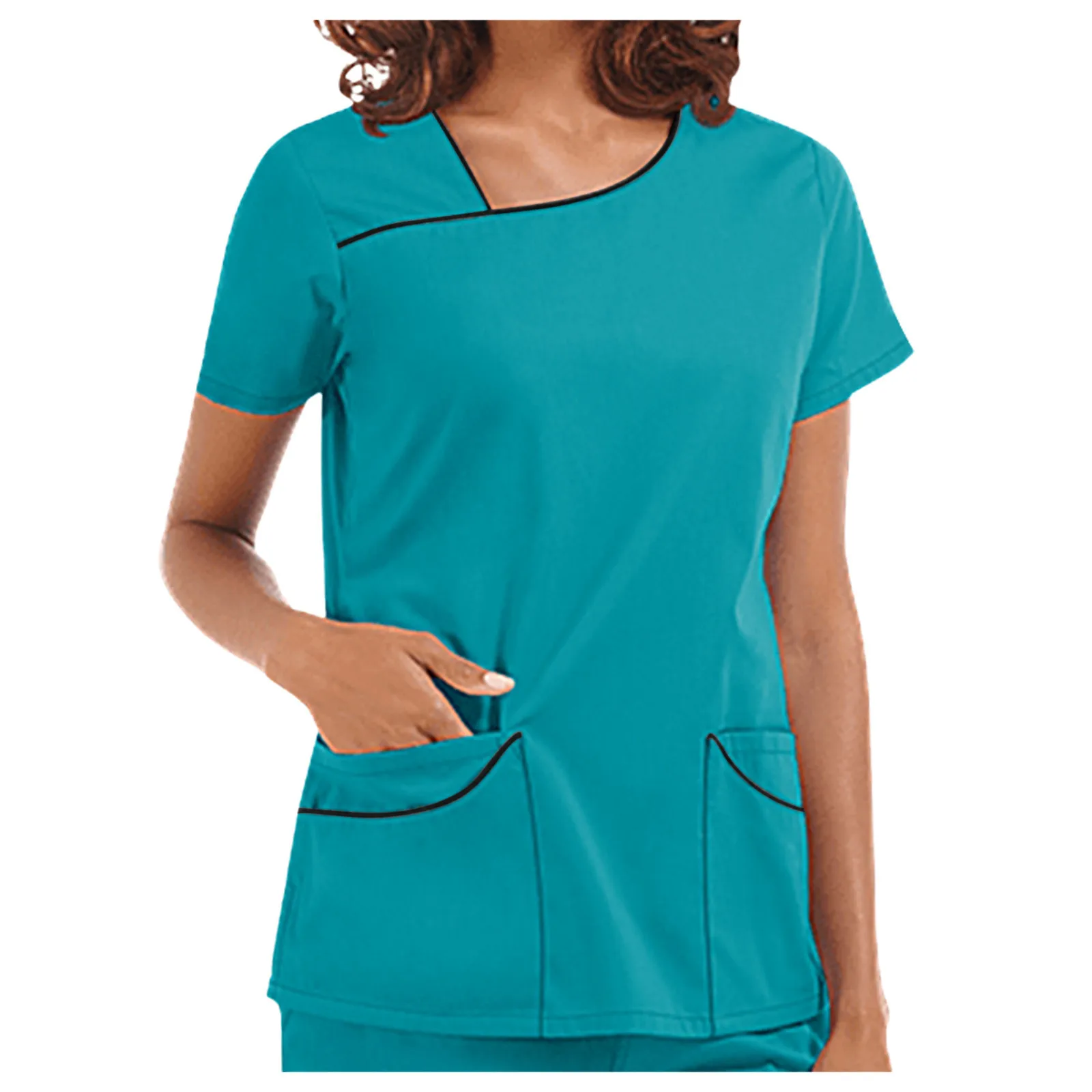 

Beauty Salon Work Uniforms Women Short Sleeve Spa Working Wear Nurse Scrubs Tops Healthcare Tunic VET Therapist Uniform A50