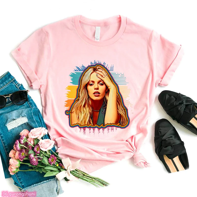 Женская Футболка С Рисунком Музыкант Репер Дизайн Хип-хоп Стиль 90-х Хлопковая