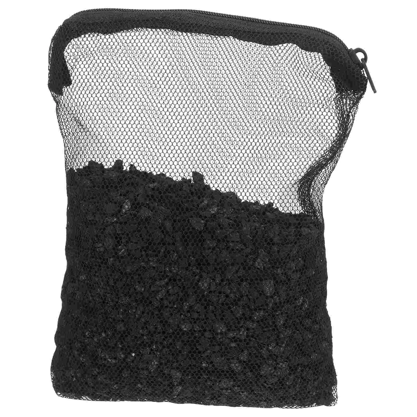 

1 Pack Activated Charcoal Pellets in Mesh Media Bag Tank Filtration Material for Aquarium Tank Pond Filter 300g Black