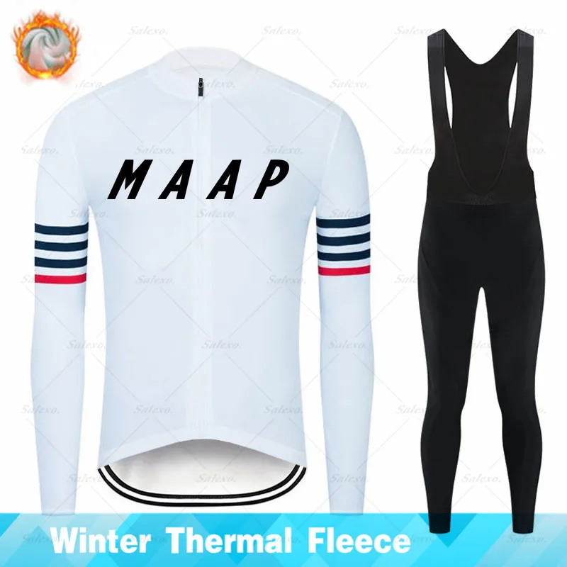 

Длинная зимняя велосипедная Джерси MAAP Team 2023, Мужская термальная флисовая одежда для велоспорта, комплект велосипедных брюк для горного вел...