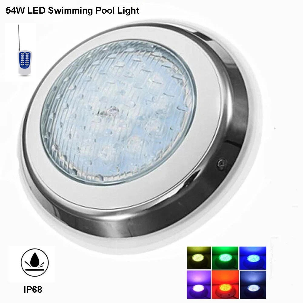 

Светодиодный водонепроницаемый RGB-светильник для бассейна, уличное освещение для пруда, 12 Вт, 18 Вт, 24 Вт, 36 Вт, 54 Вт, IP68, 12 В, Spo