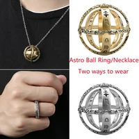 fashion retro astronomical ball ring men and women cosmic rotation ring couple ring necklace infinite ring jewelry gift