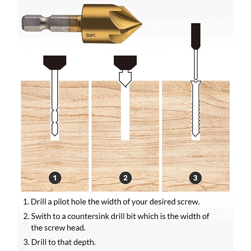 6 шт. набор сверл с шестигранным хвостовиком 1/4 дюйма