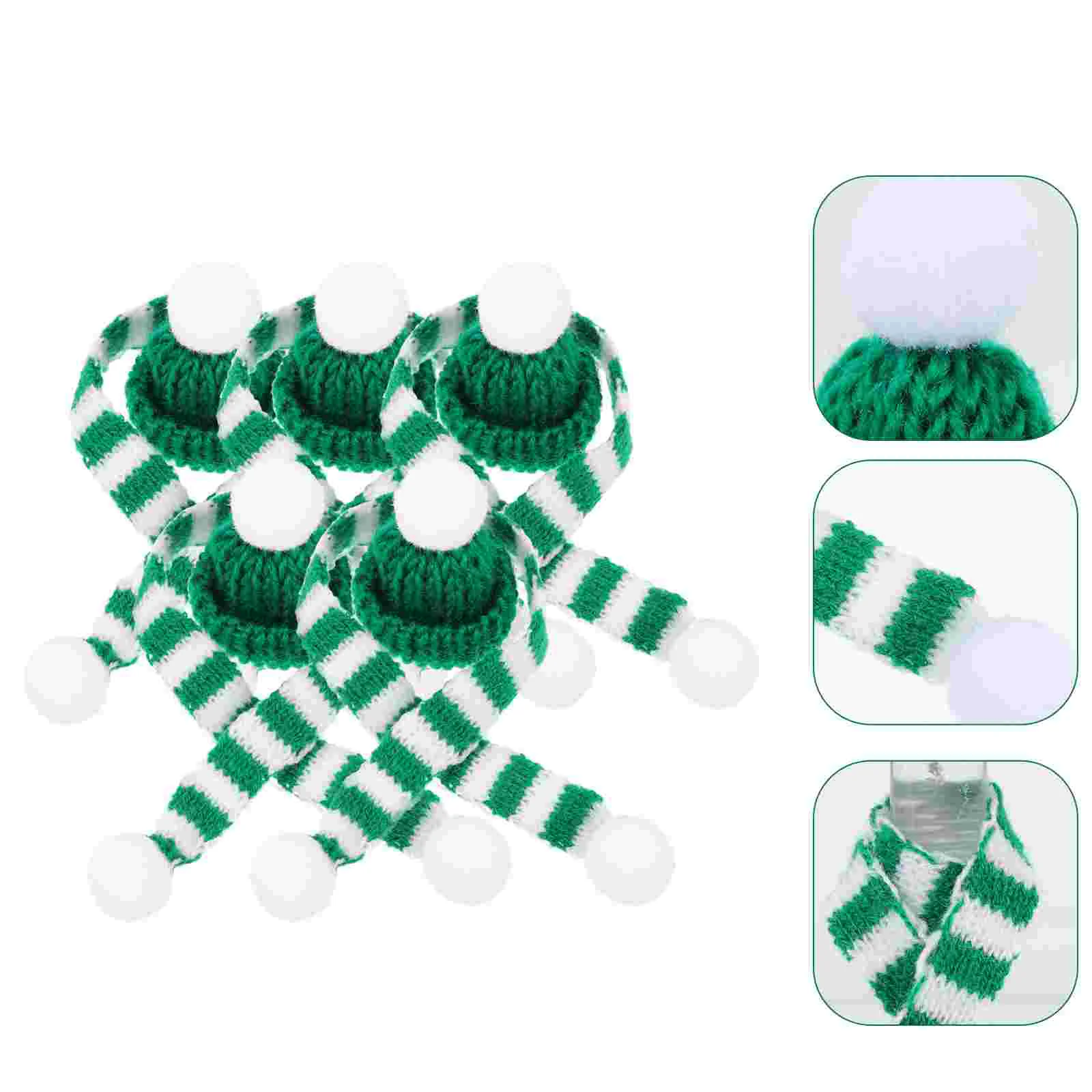 

Christmas Bottle Decoration Mini Hat Miniature Bottles Utensil Holder Party