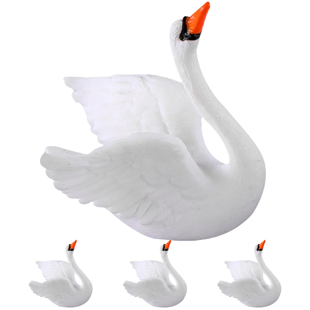 

Swan Figurines Mini Tiny Toy Miniature Animals Figures Figurine Decor Ornament Realistic Statue Craft Supplies Layout Cake Goose