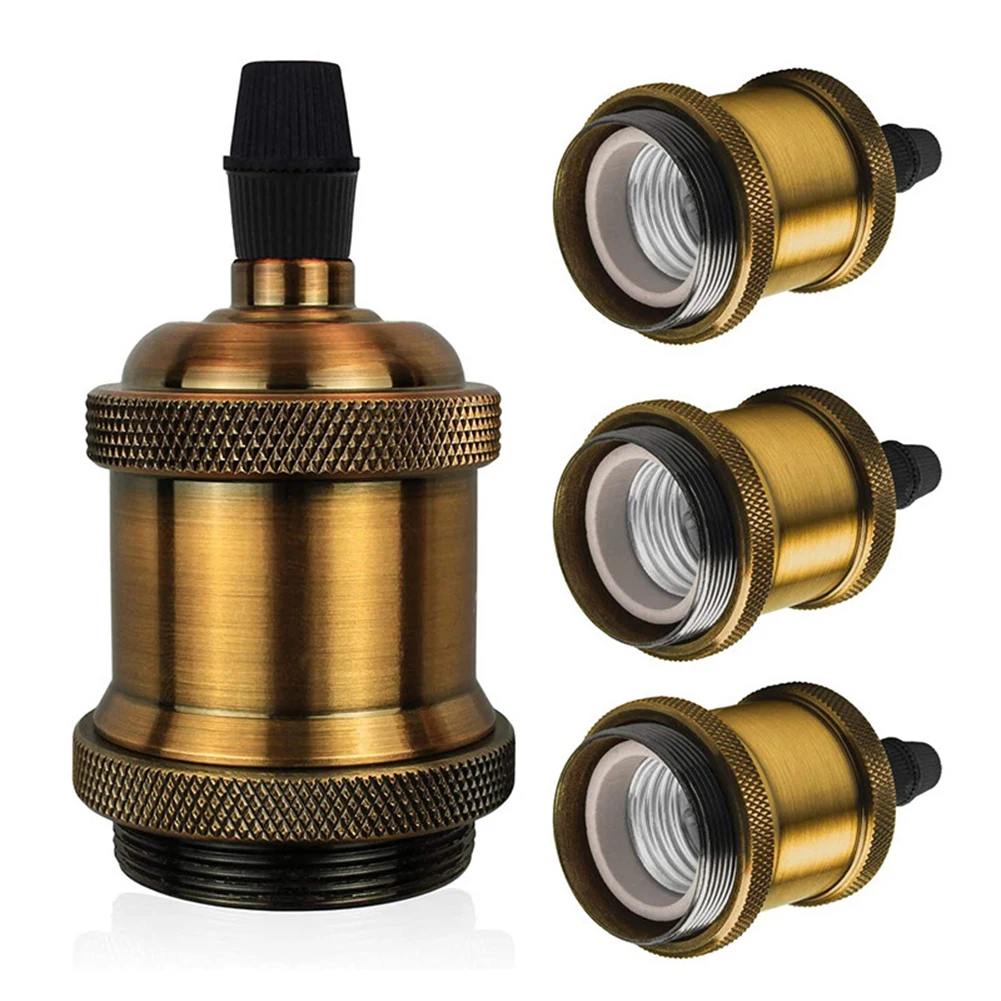 

E27 Lamp Socket Vintage Heat Resistant Pendant Light Socket Industrial Lamp Holder Fixture For Living Room Kitchen Home Decor