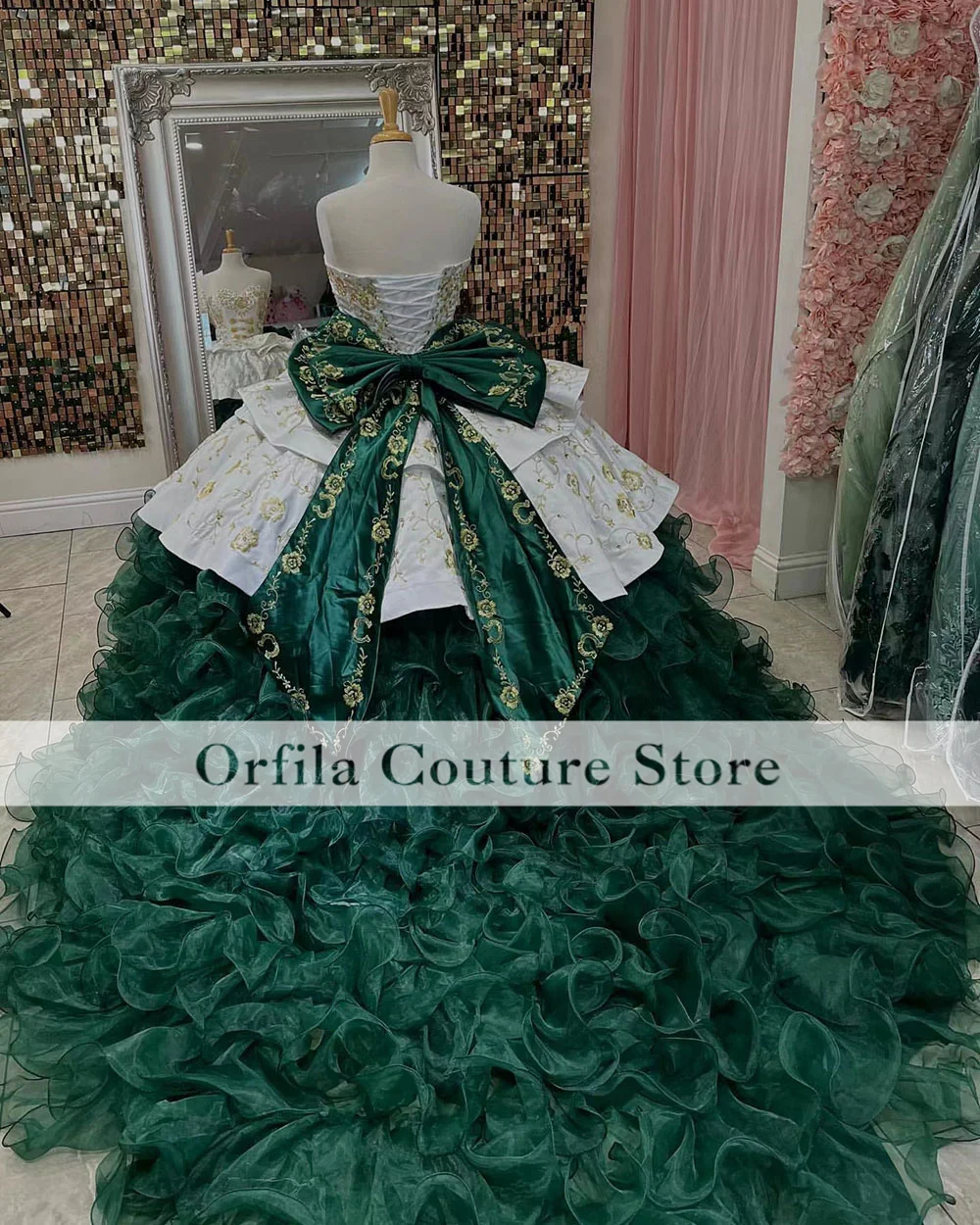 Темно-зеленое платье Charro Quinceanera 2023 кружевное бальное платье с вышивкой сердечком платье для выпускного вечера Мексиканская девушка платье ...