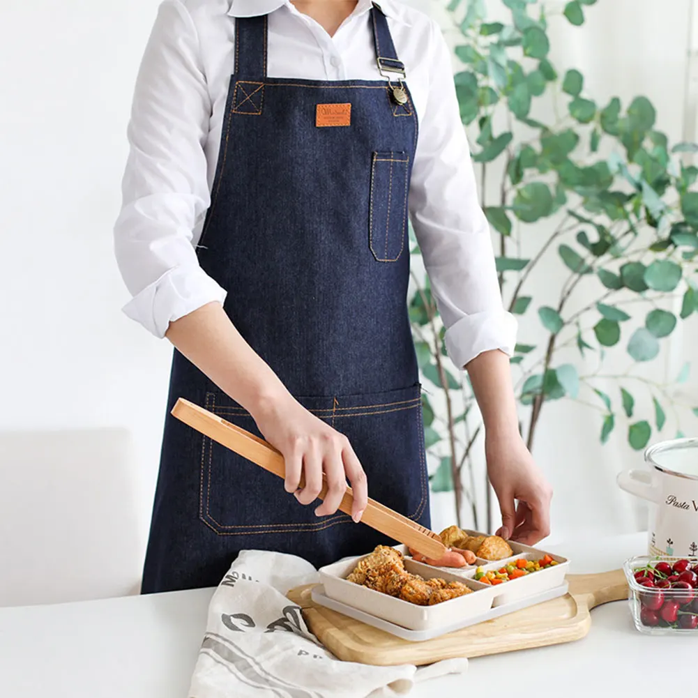 

Нагрудник для поваров аксессуары для барбекю Регулируемая длина с 2 карманами Многофункциональный дышащий мужской женский садовый фартук