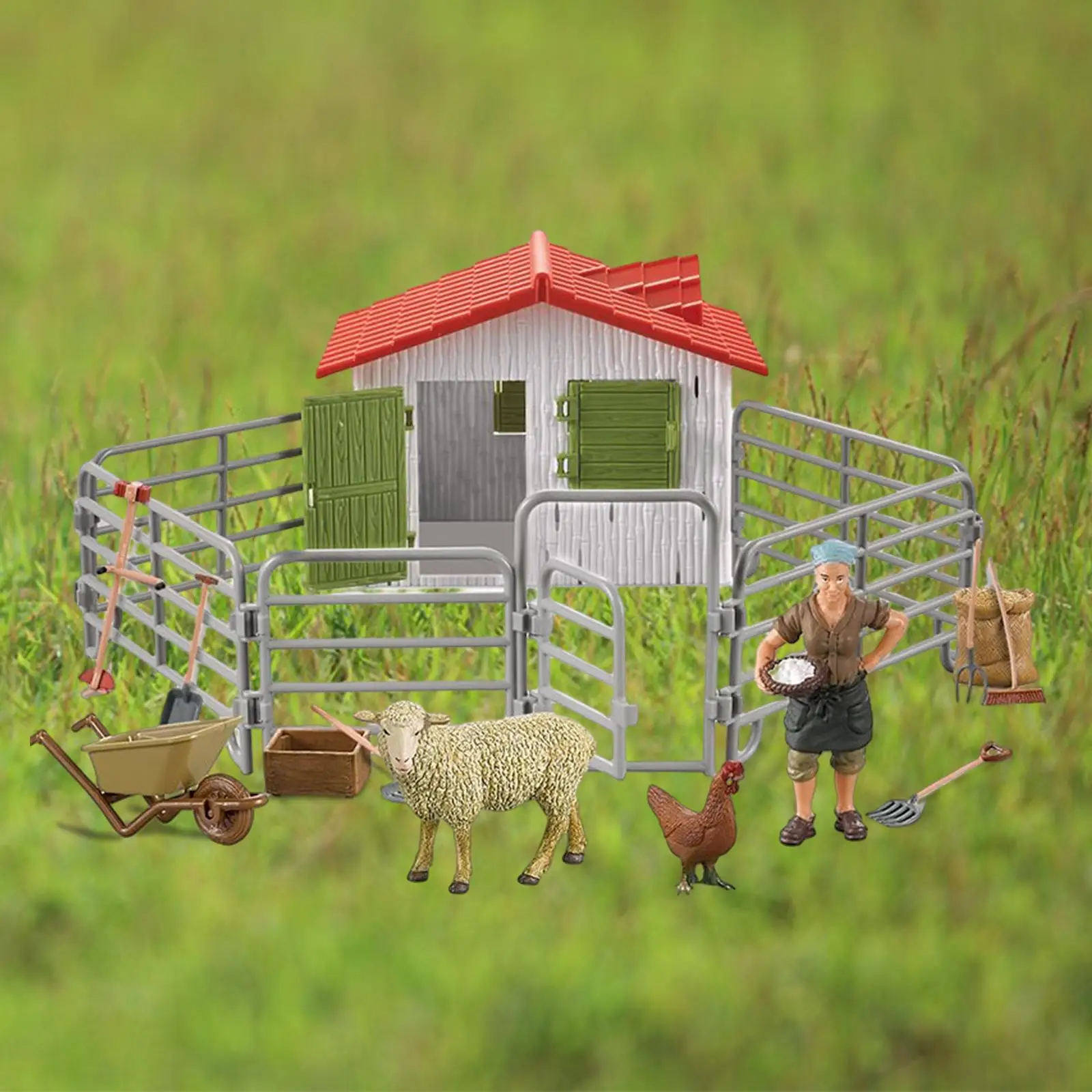 

Развивающая Детская ферма, фигурки, инструменты, заборы, игровой набор, легко чистить и стирать, детальный внешний вид для мальчиков и девоч...