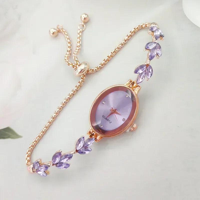 Женские часы овальные модные кварцевые наручные часы-браслет элегантные для