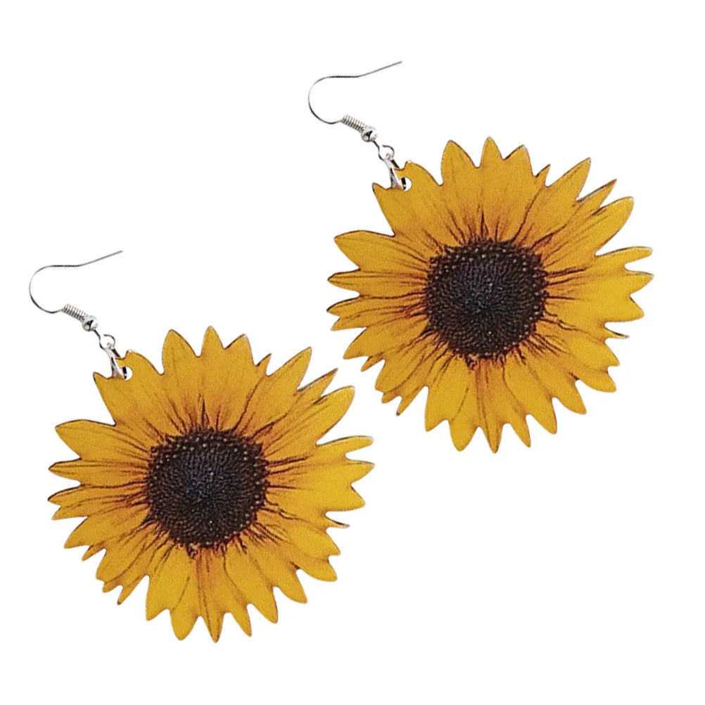 

Серьги в форме цветка подсолнуха висячие серьги в богемном стиле с желтыми маргаритками солнцем