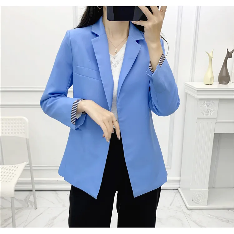 Осенняя Женская одежда Модный корейский стиль элегантный костюм с воротником