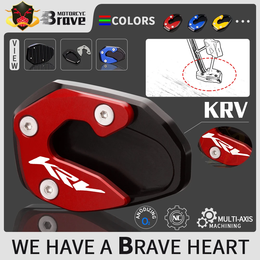 

For Kymco KRV 180 KRV180 2021 2022 Motorcycle Accessories Kickstand Foot Side Stand Enlarge Extension Support Pad Plate Red Blue