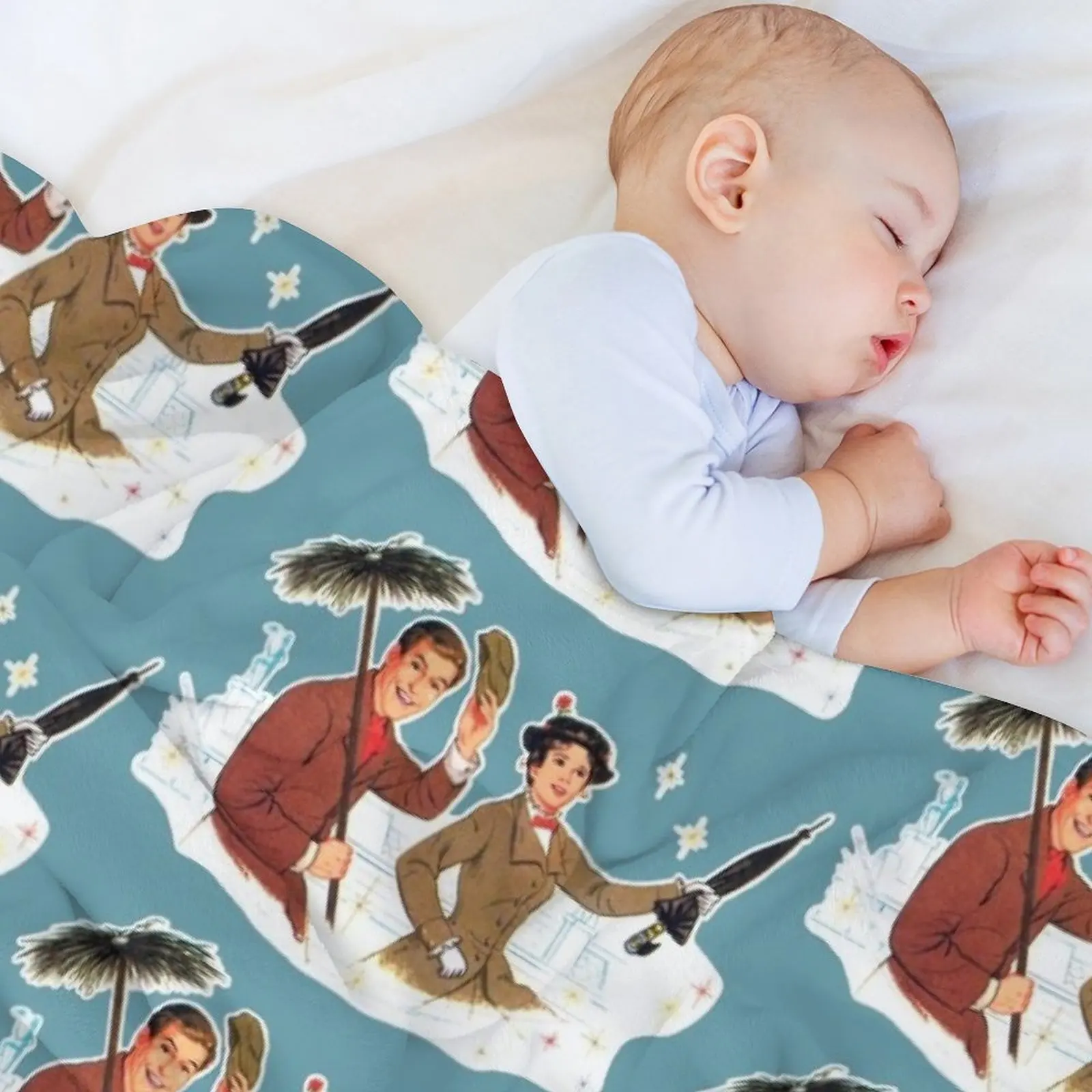 Плед Мэри Поппинс и Берт диваны теплые одеяла