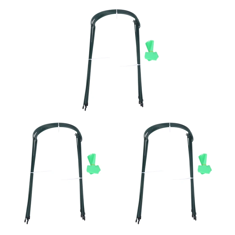 

HOT SALE 36 Packs 15.7 Inches Half Round Garden Plant Support Ring With 15 Pcs Plant Labels, Metal Garden Border Supports
