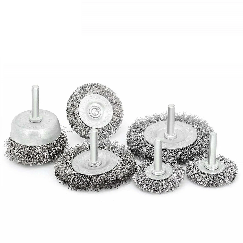 

6pc Wire Wheel Cup Brush Set Stainless Steel Wire Brushes Die Grinder Rotary Tool Electric Tool For Engraver Remove Metal Craft