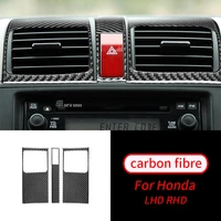 for honda crv 2007 11 3pcs real carbon fiber central control air outlet panel decoration cover car interior accessories
