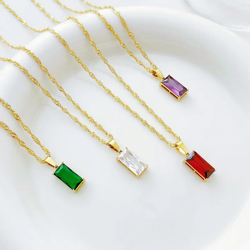 Французская простая новая позолоченная квадратная цепочка до ключиц 14 к модное