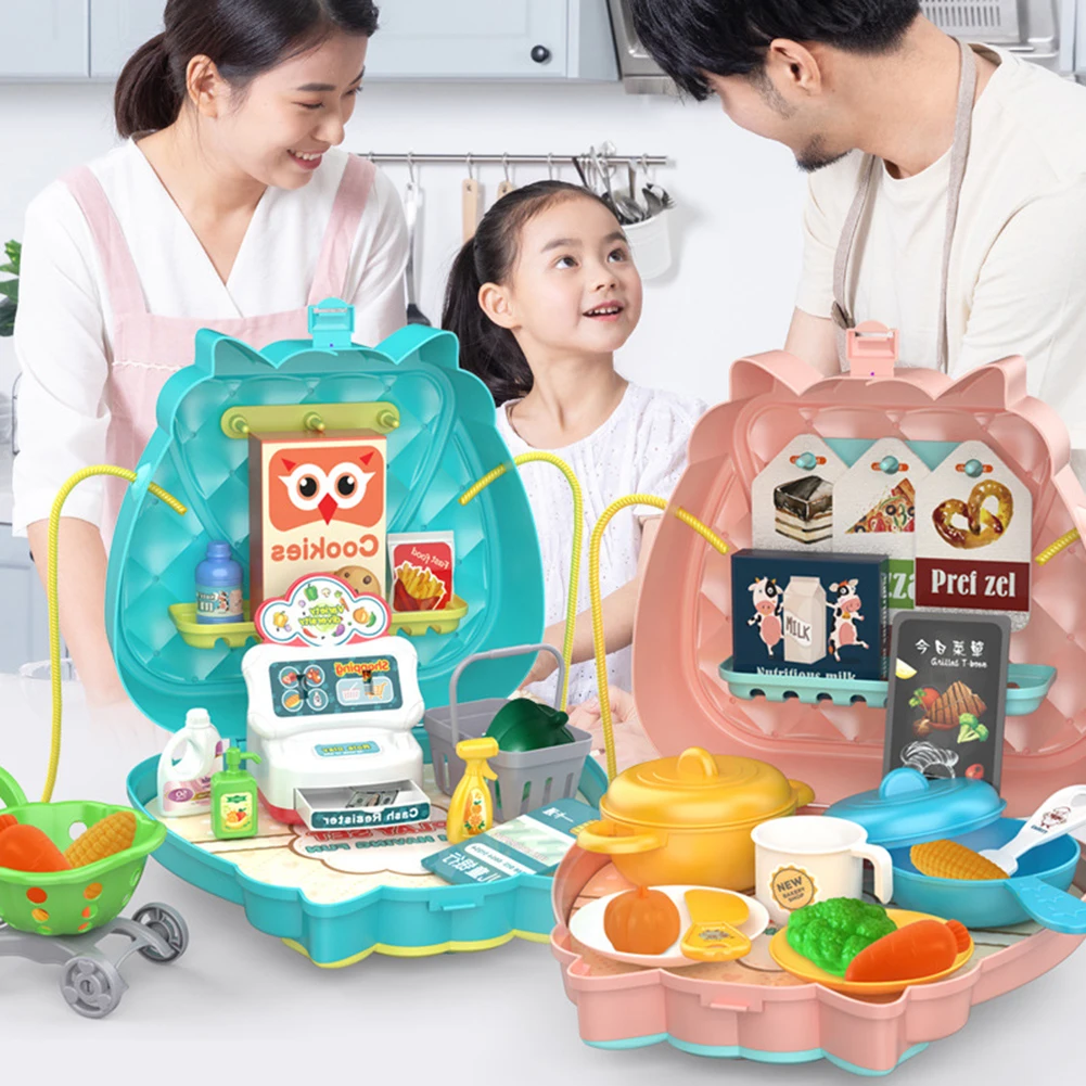 

Children’s Pretend Game Simulation Food Tableware Ice Cream Kitchen Shoulder Bag Role-playing Toy Handbag Children’s Gift