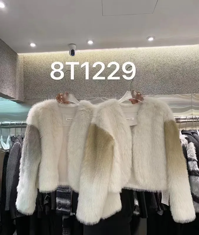 Silky thickened fur coat for autumn and winter
