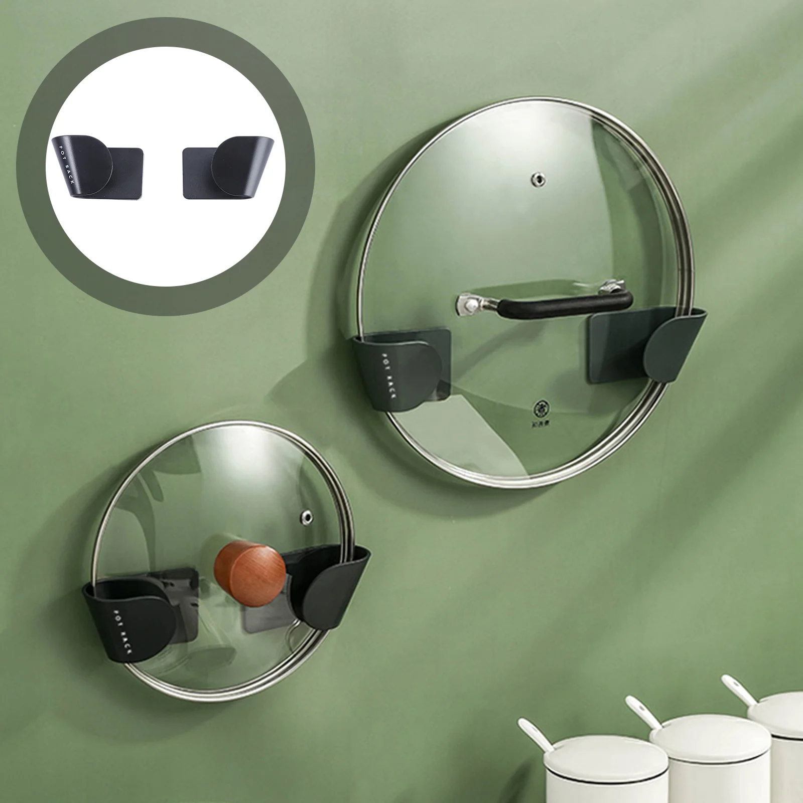 

Lid Pot Holder Organizer Rack Wall Cabinet Cover Door Pan Hanging Board Storage Kitchen Cutting Spoon Plate Standdisplay Hanger