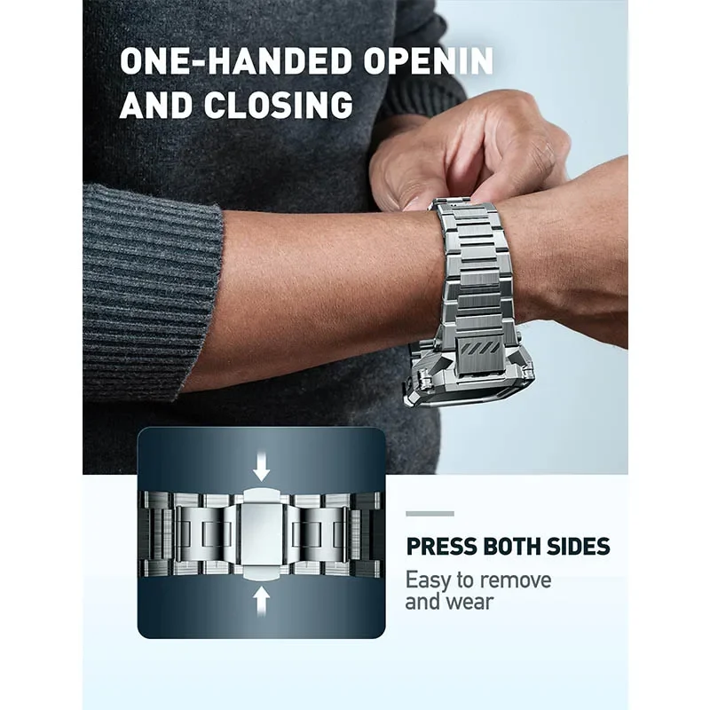 Ремешок SUPCASE для Apple Watch 9/8/7/6/5/4/SE2/SE (45/44 мм) UB Steel Series металлический прочный защитный