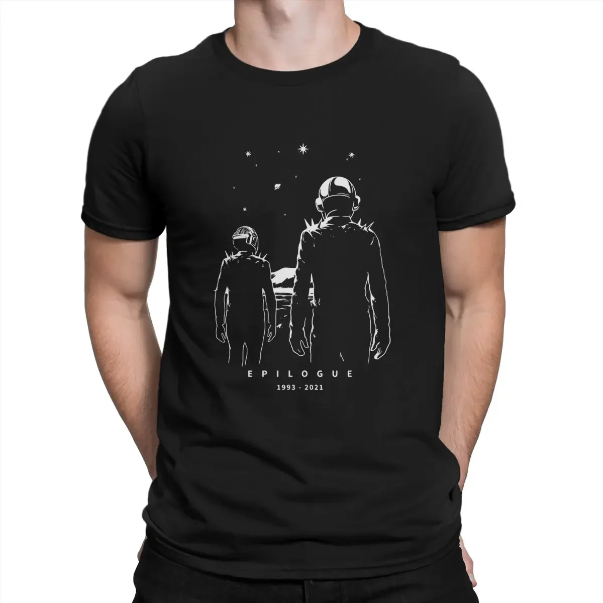 Мужская футболка с коротким рукавом и графическим принтом Daft Punk Electronic Production Band