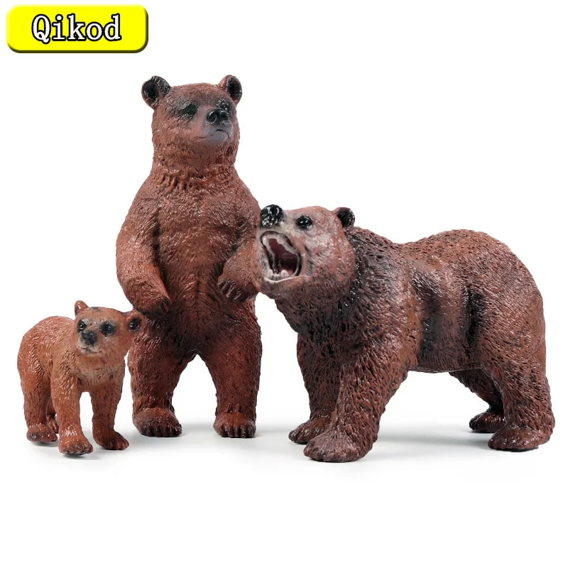

New Brown Bear Miniature Animal Figurines Toys Plastic Garden Decoration Ornaments Models Kids Educational Cognitive Statues Toy