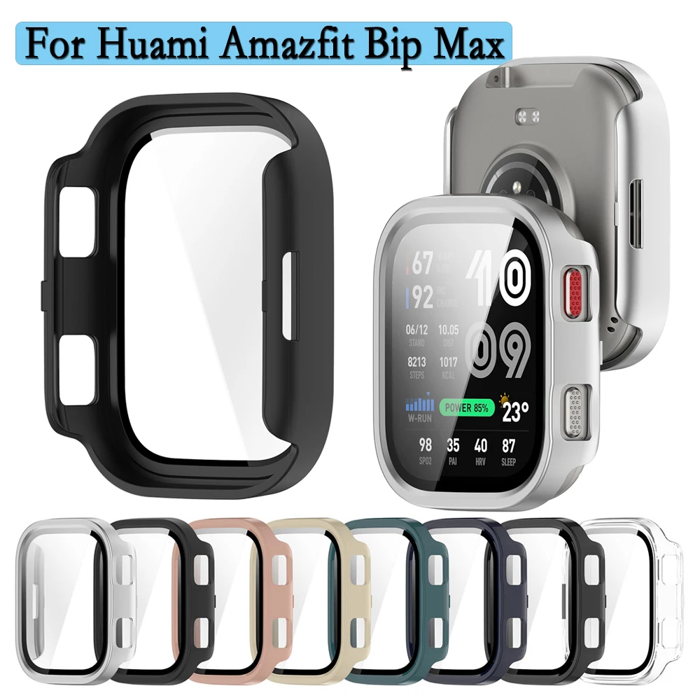 Фото Чехол для часов Huami Amazfit Bip Max, полноразмерный жесткий чехол из поликарбоната с защитной пленкой из закаленного стекла, 2 в 1 №1