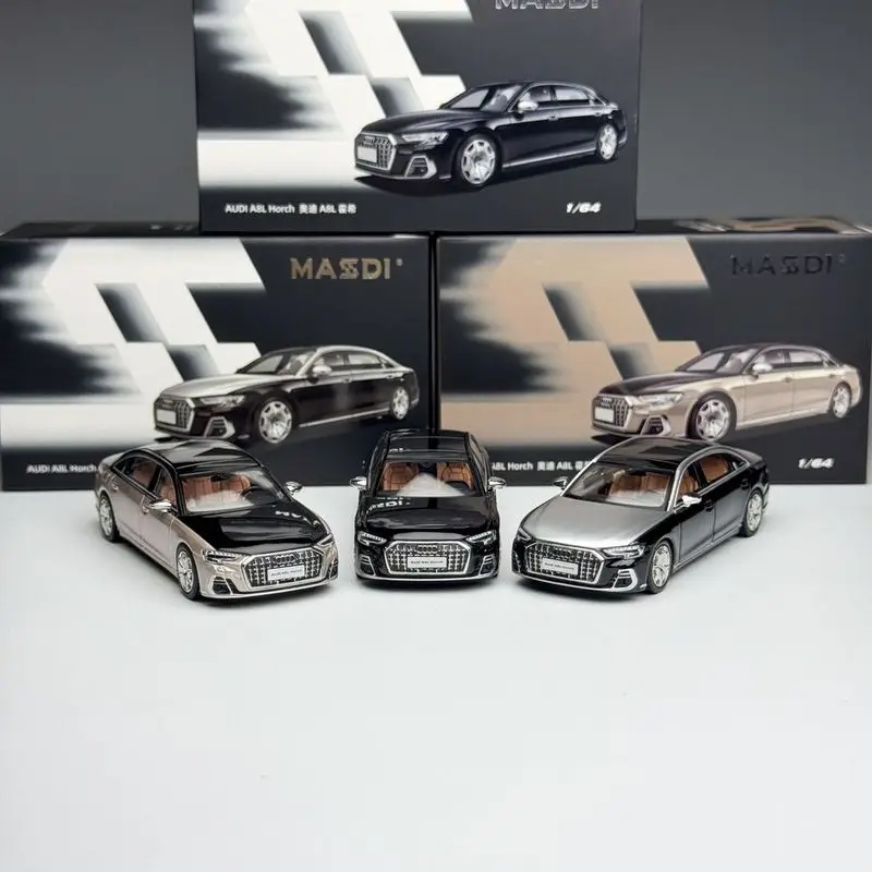 Фото MASDI 1/64 Audi A8L Horch, литая модель автомобиля, коллекционная игрушка из сплава, подарок для мальчиков # пеееее №2