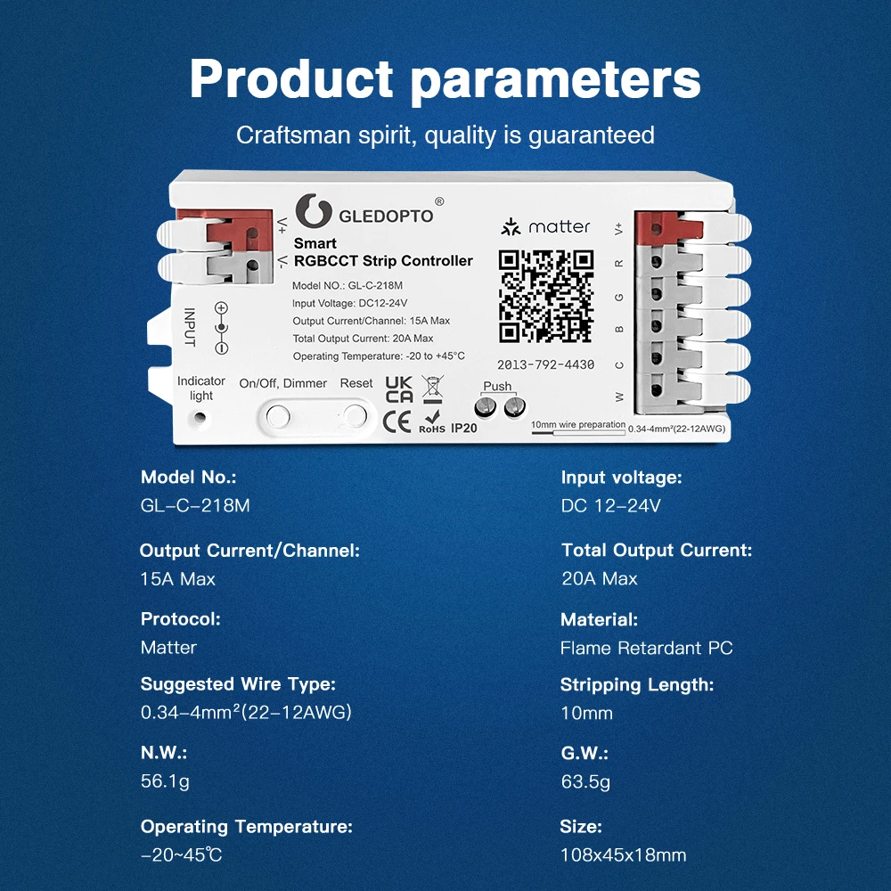 

HOMEKIT Matter WIFI светодиодный контроллер DC12V 24V Smart RGBCCT диммер SIRI голосовое управление работает с Apple HOMEKIT Alexa Google Home