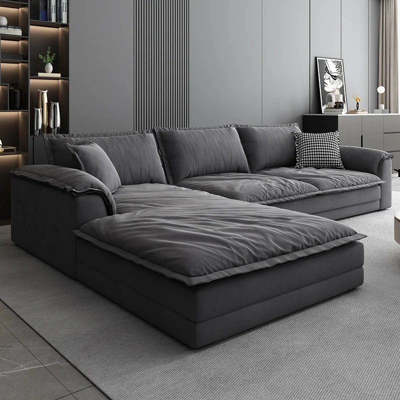 Поддержка черных диванов для гостиной минималистичный натуральный итальянский