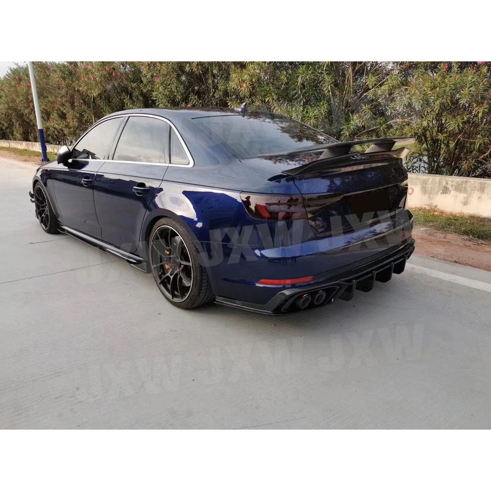 JXWANCF Углеродное волокно, FRP, задний диффузор, спойлер для Audi A4 S4 B10 2019 2020, задний бампер, плавники в стиле акулы, защитная пластина (art.: 3920d3069bc1c) - 3920d3069bc1c