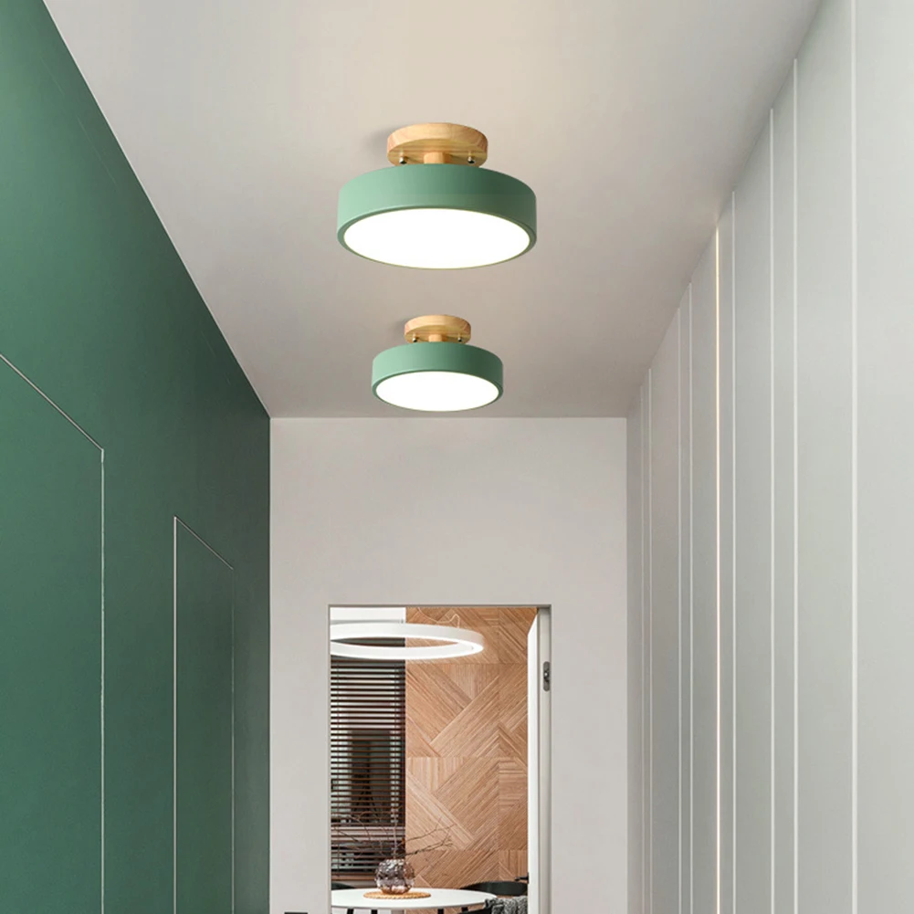 

E2 Nordic Round Led Ceiling Lamp Wood Grain Light Ceiling Light Home Bedroom Lighting for Kitchen Corridor Home Decor Fixtures