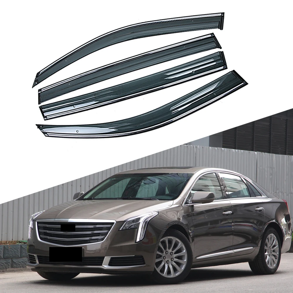 

For CADILLAC XTS 2011-2019 Car Window Sun Rain Shade Visors Shield Shelter Protector Cover Frame Sticker Exterior Accessories