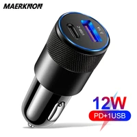 usb car charger 12w 3 1a quick charge 3 0 type c pd fast charging for iphone 13 12 pro max xiaomi samsung huawei phone charger