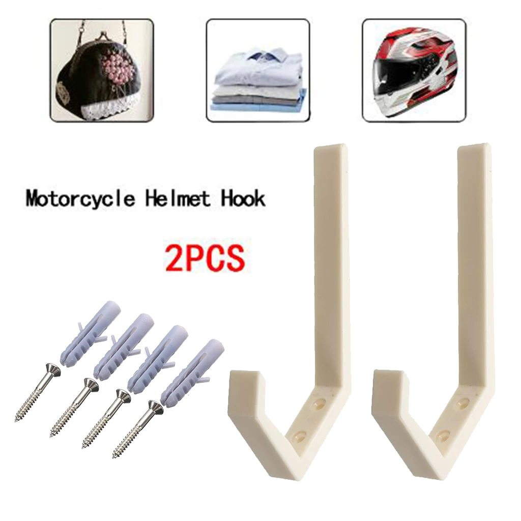 1Pairs Wall-mounted Motorbike Helmet Holder Hook Coat Hook Jacket Storage Rack Hanger Coats Hats Caps Helmet Rack Display Stand