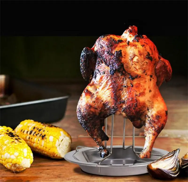 Утолщенный гриль для барбекю на открытом воздухе вилка жарки курицы подставка