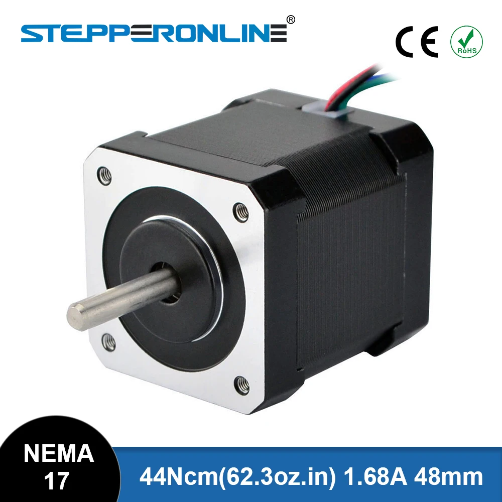Шаговый электродвигатель Nema 17 с двумя валами, 1,68 А, 45 нсм (62,3 унций. Дюйма), 48 м, шаговый Электродвигатель с 4 выходами для 3D-принтера, гравировально-фрезерный станок с ЧПУ